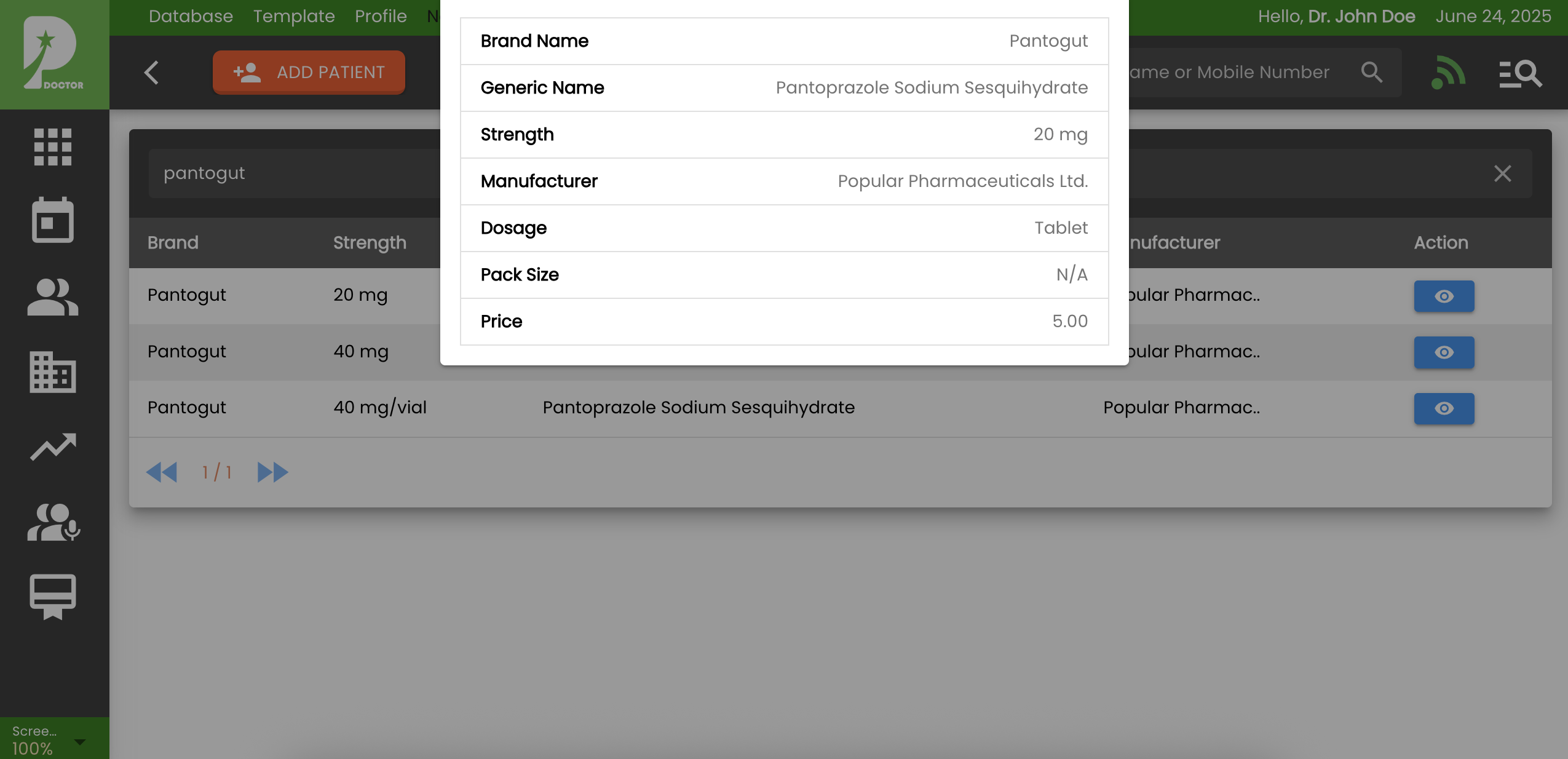 ProtonEMR Medicine Database